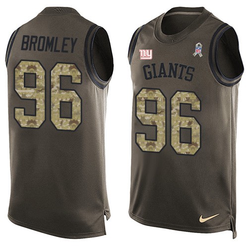 Men's Limited Jay Bromley Nike Jersey Green - #96 Salute to Service Tank Top NFL New York Giants